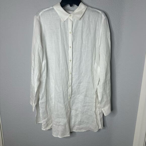 J. Jill Tops - J Jill Linen Button Down Tunic Long Sleeve Top